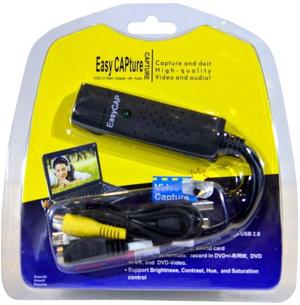 Easy Cap No-driver Capture Card USB 2.0 Video Adapter with Audio for Win7 Win8 Mac Os X