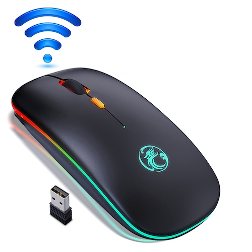 Fashion Rechargeable Wireless Mouse Ultra thin Mute Optical Slient Mouse Slim Quick Charging for Laptop PC Computer