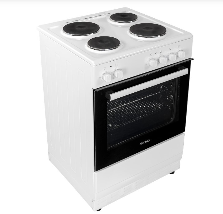 Electric 60cm Single Oven Electric Cooker with Sealed Plate Hob - White