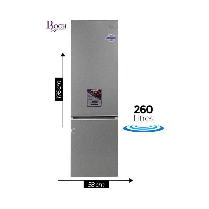 Roch combined refrigerator -RFR-325 – 260 Liters