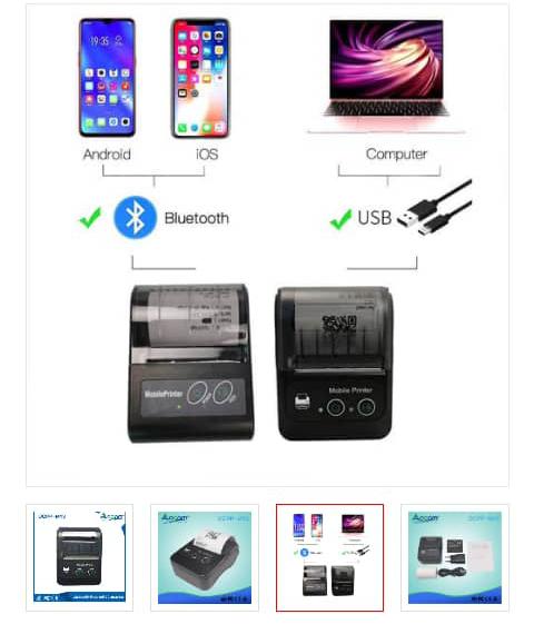 Bluetooth Mini Mobile Printer  58mm igurishwa kugiciro cyiza
