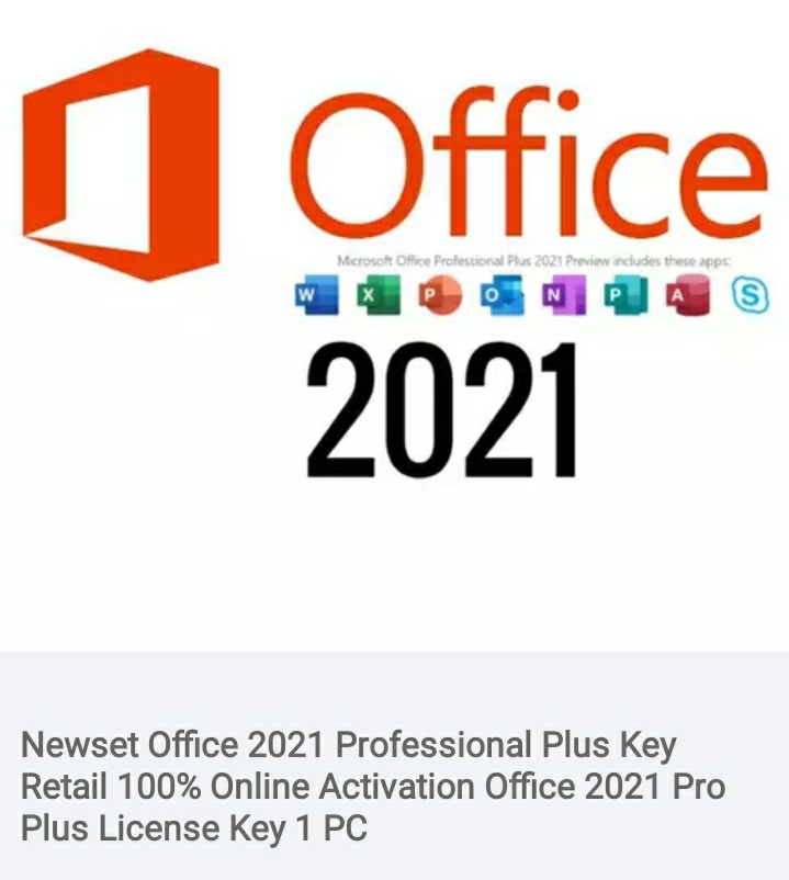 Microsoft office  pro plus 2021 for PC , 1pcs key code activated genuine  delivery  email,  