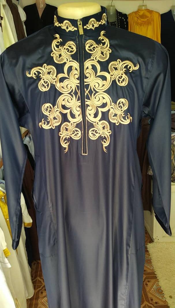 Black colored Islamic Clothing Men Length Long Sleeve Loose #1