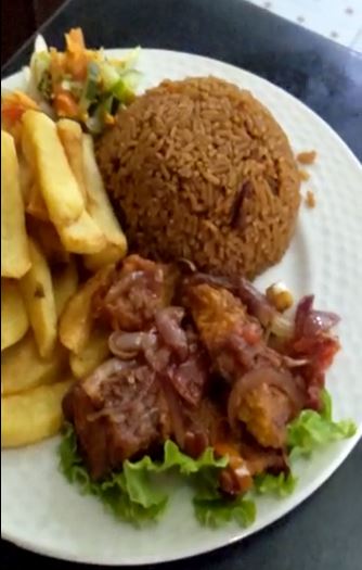 Fish Fillet served with chips and Pilau